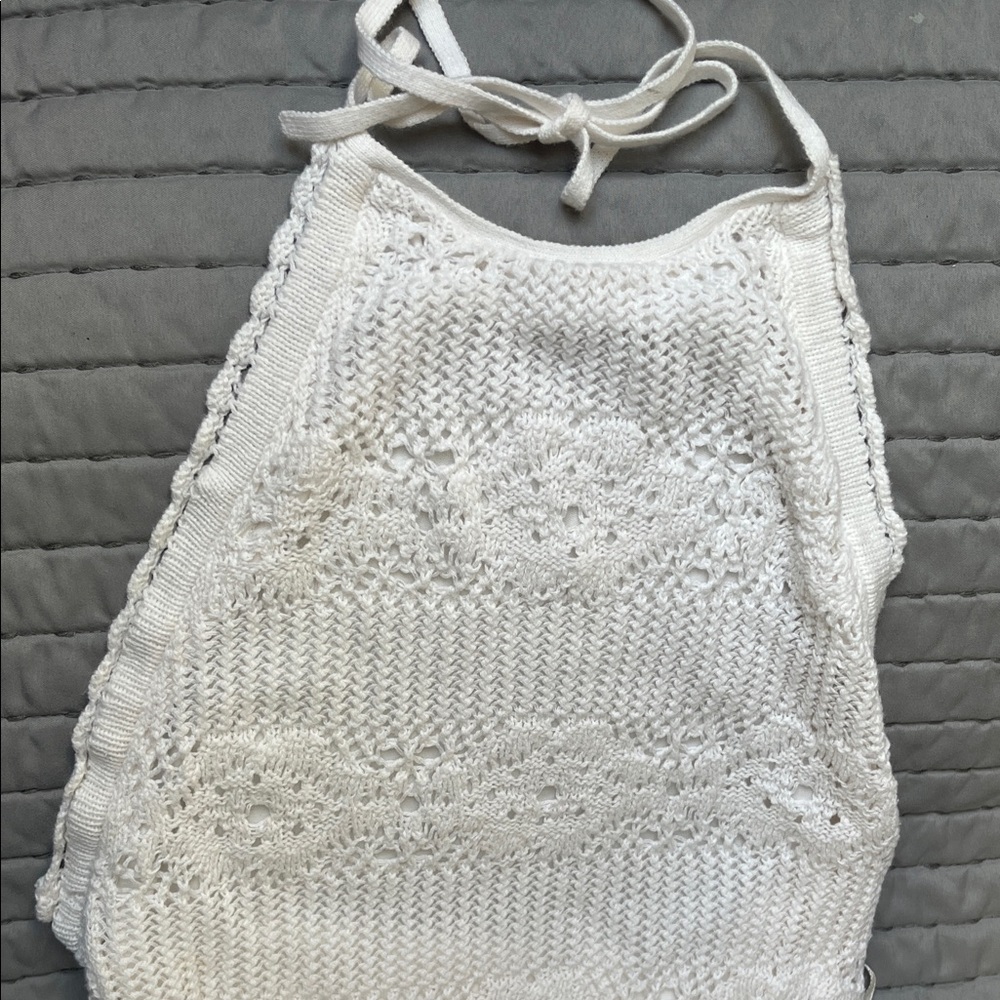 Guess White Knit Halter Tank Top - Picture 2 of 5